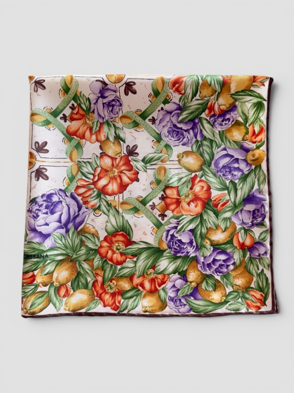 Dolce & Gabbana Small Silk Floral Print Scarf